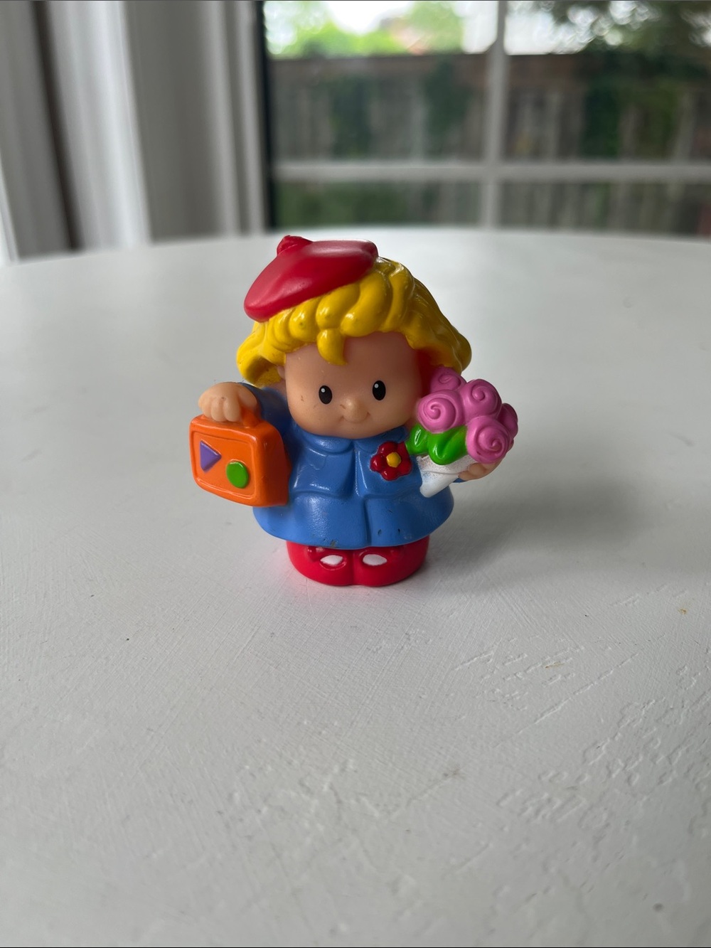 Little People Sarah Lynn Pink Flowers and Blue Outfit